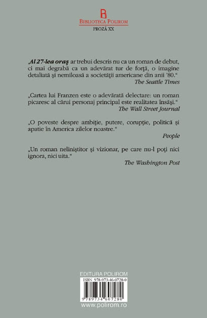 Coperta cărții 'Al 27 - lea Oras - Jonathan Franzen'