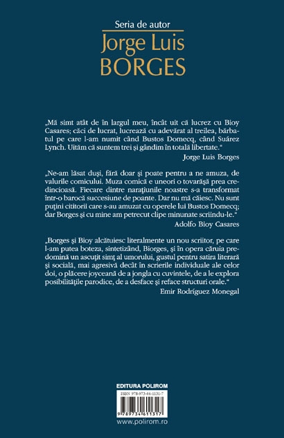 Carti scrise in doi - Jorge Luis Borges - Adolfo Bioy Casares - Carte Legata
