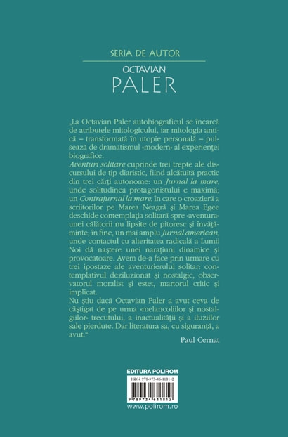 Coperta cărții 'Aventuri solitare - Octavian Paler'