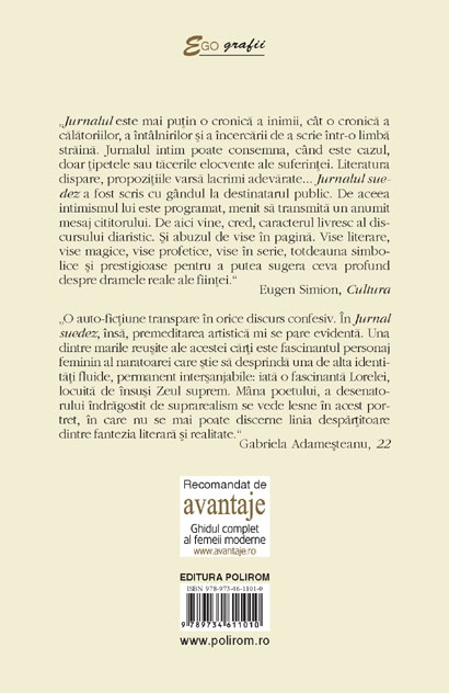 Jurnal suedez IV (1997-2002) - Gabriela Melinescu