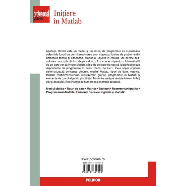 Initiere in Maltlab - Silvia Curteanu