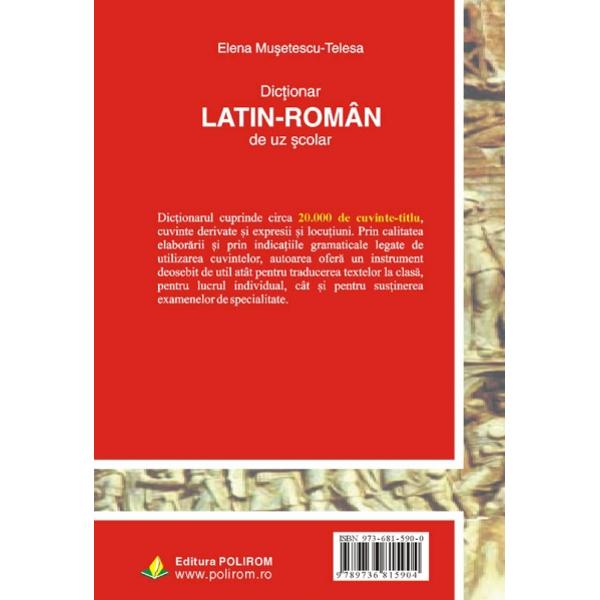 Dictionar latin-roman de uz scolar - Elena Musetescu Telesa