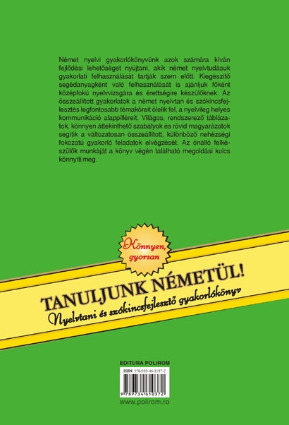 Coperta cărții 'Tanuljunk nemetul! - Orlando Balas, Cristel Balas'