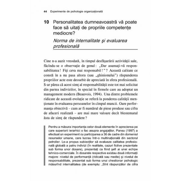 Experimente de psihologie organizationala - Lionel Dagot
