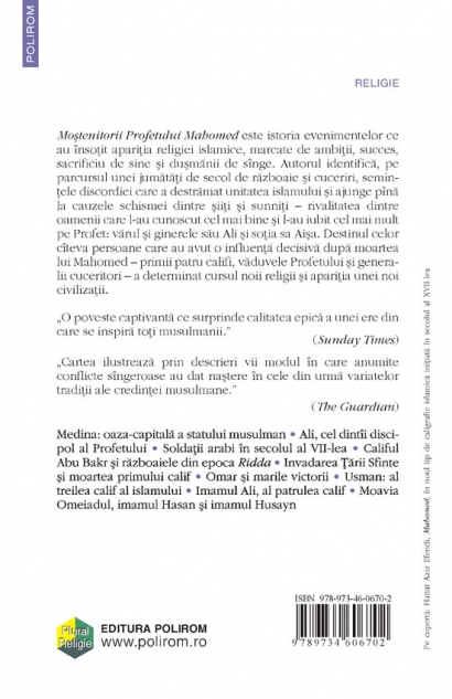 Coperta cărții 'Mostenitorii profetului Mahomed - Barnaby Rogerson'