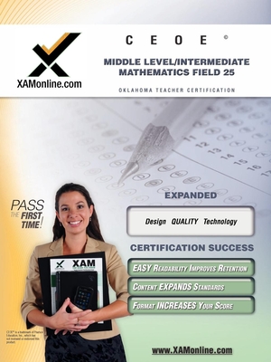 Coperta cărții 'Ceoe Osat Middle-Level Intermediate Mathematics Field 25 Teacher Certification Test Prep Study Guide - Sharon A. Wynne'