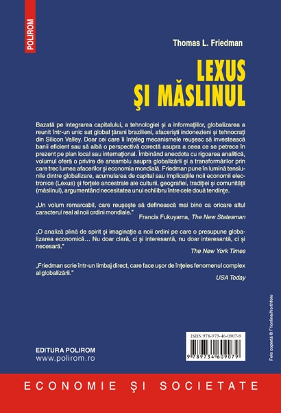 Coperta cărții 'Lexus si maslinul - Thomas L. Friedman'