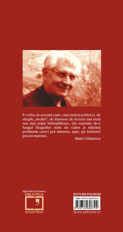Coperta cărții 'Mateiu i. caragiale: recitiri - Matei Calinescu'