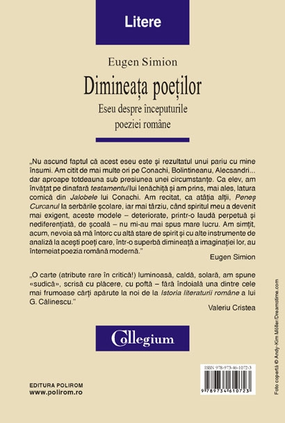 Coperta cărții 'Dimineata Poetilor - Eugen Simion'