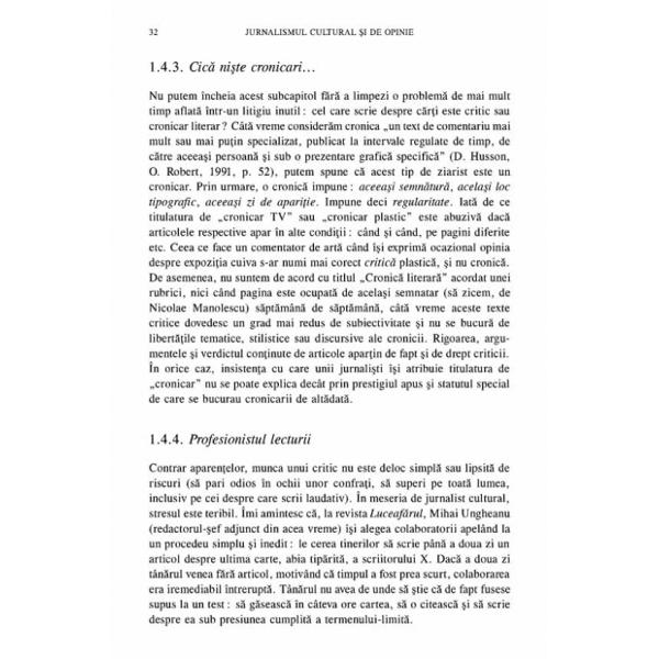 Jurnalismul cultural si de opinie - Sorin Preda
