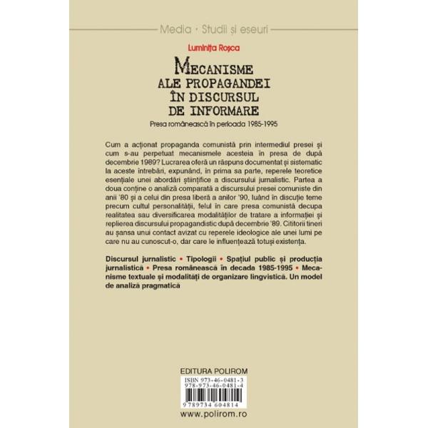 Mecanisme ale propagandei in discursul de informare - Luminita Rosca