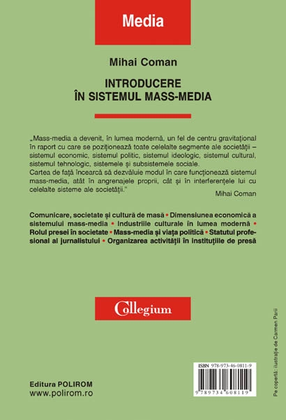 Coperta cărții 'Introducere in sistemul mass-media ed.3 - Mihai Coman'