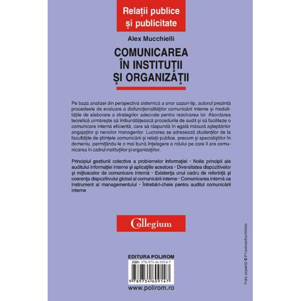 Comunicarea in institutii si organizatii - Alex Mucchielli