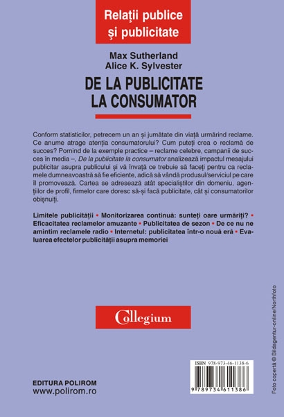 Coperta cărții 'De la publicitate la consumator - Max Sutherland'