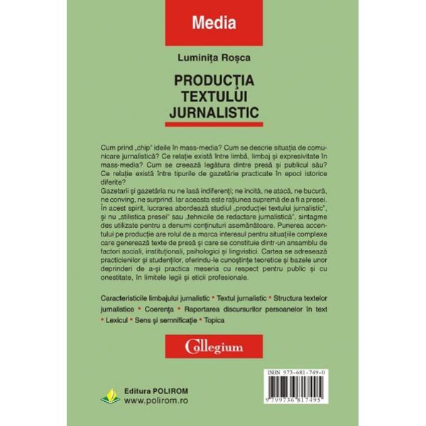 Productia textului jurnalistic - Luminita Rosca