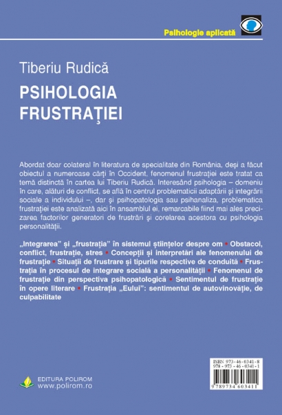 Coperta cărții 'Psihologia frustratiei - Tiberiu Rudica'