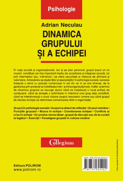 Coperta cărții 'Dinamica grupului si a echipei - Adrian Neculau'