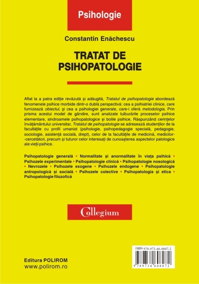 Coperta cărții 'Tratat De Psihopatologie Cartonat - Constantin Enachescu'