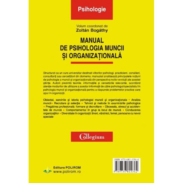 Manual De Psihologia Muncii Si Organizationala - Zoltan Bogayhy