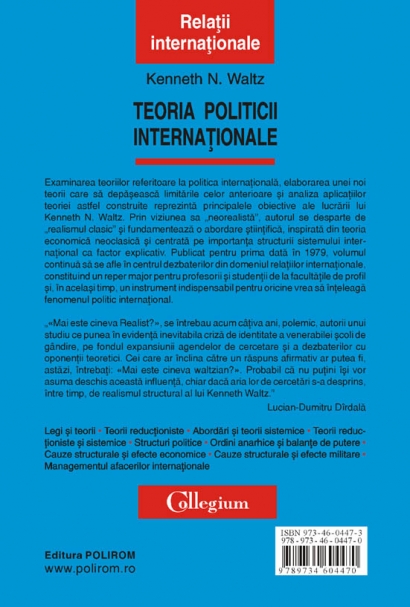 Coperta cărții 'Teoria politicii internationale - Kenneth N. Waltz'