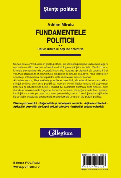 Coperta cărții 'Fundamentele politicii vol. ii - Adrian Miroiu'