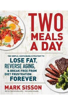 Coperta cărții 'Two Meals a Day: The Simple, Sustainable Strategy to Lose Fat, Reverse Aging, and Break Free from Diet Frustration'