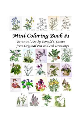 Mini Botanical Art Coloring Book: Pen & Ink Drawings - The Glens Llc