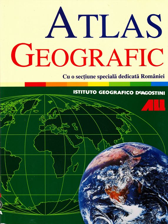 Atlas geografic cu o sectiune speciala dedicata Romaniei