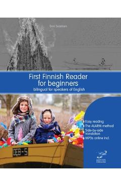 Coperta cărții 'First Finnish Reader for beginners: bilingual for speakers of English - Enni Saarinen'