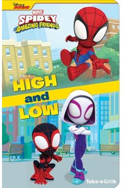 Coperta cărții 'Disney Junior Marvel Spidey and His Amazing Friends: High and Low Take-A-Look Book - Pi Kids'
