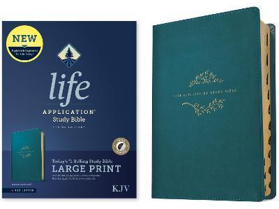 KJV Life Application Study Bible, Third Edition, Large Print (Red Letter, Leatherlike, Teal Blue, Indexed) - Tyndale