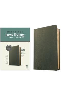 Poza produsului NLT Large Print Thinline Reference Bible, Filament-Enabled Edition (Red Letter, Genuine Leather, Olive Green) - Tyndale