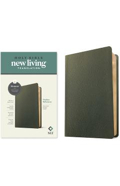 Coperta cărții 'NLT Thinline Reference Bible, Filament-Enabled Edition (Red Letter, Genuine Leather, Olive Green) - Tyndale'
