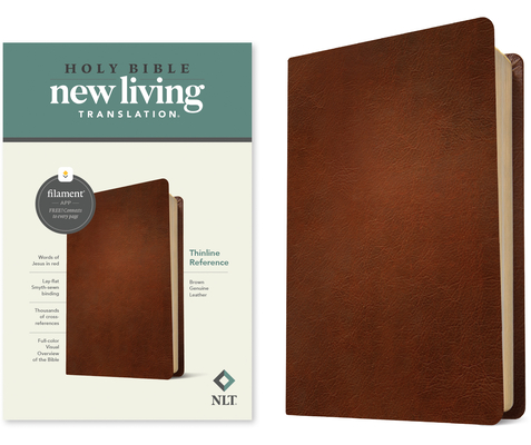 NLT Thinline Reference Bible, Filament-Enabled Edition (Red Letter, Genuine Leather, Brown) - Tyndale