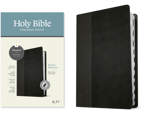 KJV Thinline Reference Bible, Filament-Enabled Edition (Red Letter, Leatherlike, Black/Onyx, Indexed) - Tyndale