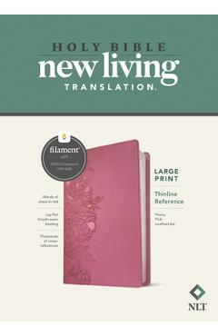 Poza produsului NLT Large Print Thinline Reference Bible, Filament-Enabled Edition (Red Letter, Leatherlike, Peony Pink) - Tyndale