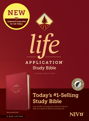 NIV Life Application Study Bible, Third Edition (Red Letter, Leatherlike, Berry, Indexed) - Tyndale