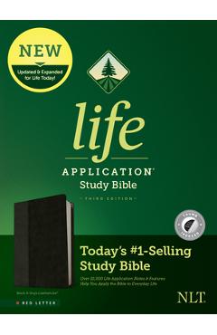 Poza produsului NLT Life Application Study Bible, Third Edition (Red Letter, Leatherlike, Black/Onyx, Indexed) - Tyndale