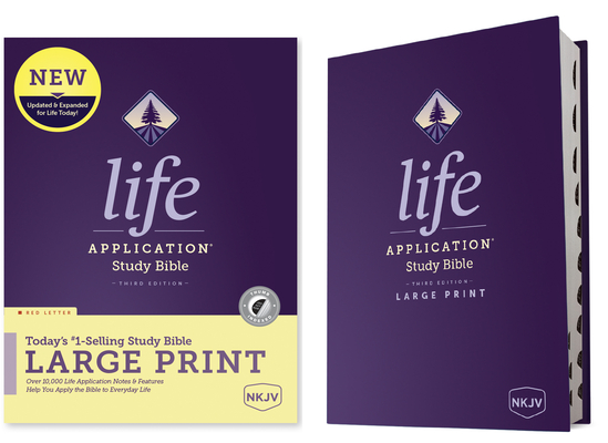 NKJV Life Application Study Bible, Third Edition, Large Print (Red Letter, Hardcover, Indexed) - Tyndale
