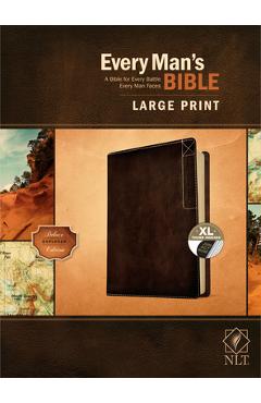 Poza produsului Every Man's Bible Nlt, Large Print, Deluxe Explorer Edition (Leatherlike, Rustic Brown, Indexed) - Tyndale