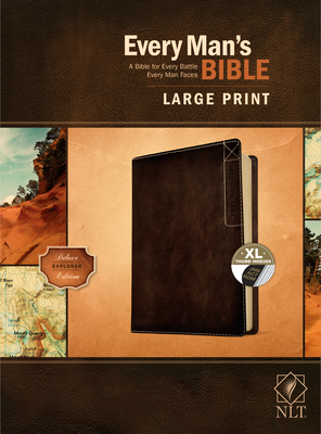Every Man's Bible Nlt, Large Print, Deluxe Explorer Edition (Leatherlike, Rustic Brown, Indexed) - Tyndale