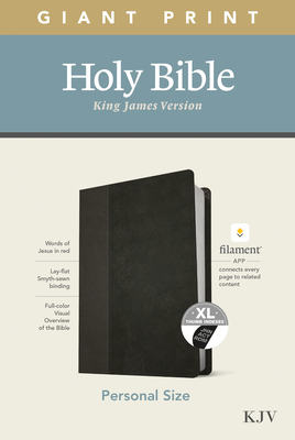 KJV Personal Size Giant Print Bible, Filament Enabled Edition (Leatherlike, Black/Onyx, Indexed) - Tyndale