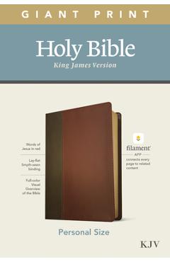 Coperta cărții 'KJV Personal Size Giant Print Bible, Filament Enabled Edition (Leatherlike, Brown/Mahogany) - Tyndale'