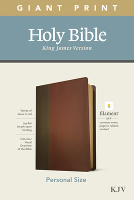 KJV Personal Size Giant Print Bible, Filament Enabled Edition (Leatherlike, Brown/Mahogany) - Tyndale