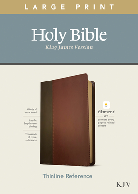 KJV Large Print Thinline Reference Bible, Filament Enabled Edition (Red Letter, Leatherlike, Brown/Mahogany) - Tyndale