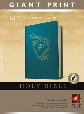 Holy Bible, Giant Print NLT (Red Letter, Leatherlike, Teal Blue, Indexed) - Tyndale