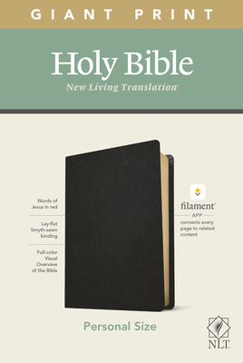 NLT Personal Size Giant Print Bible, Filament Enabled Edition (Red Letter, Genuine Leather, Black) - Tyndale