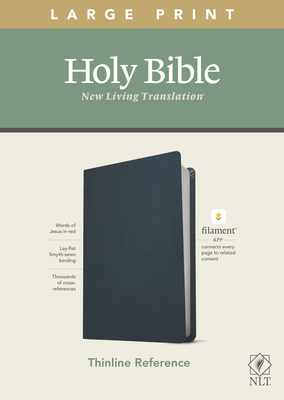 NLT Large Print Thinline Reference Bible, Filament Enabled Edition (Red Letter, Genuine Leather, Blue) - Tyndale