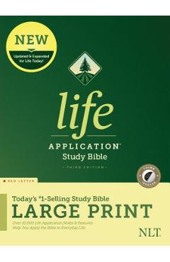Coperta cărții 'NLT Life Application Study Bible, Third Edition, Large Print (Red Letter, Hardcover, Indexed) - Tyndale'