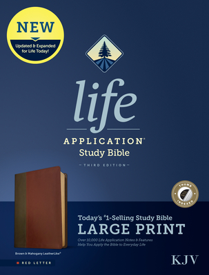 KJV Life Application Study Bible, Third Edition, Large Print (Red Letter, Leatherlike, Brown/Mahogany, Indexed) - Tyndale